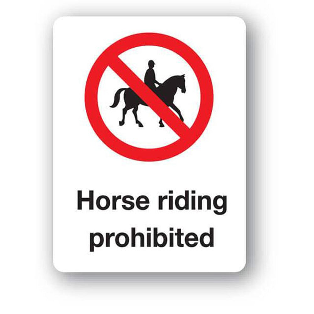 Horse Riding Prohibited sign