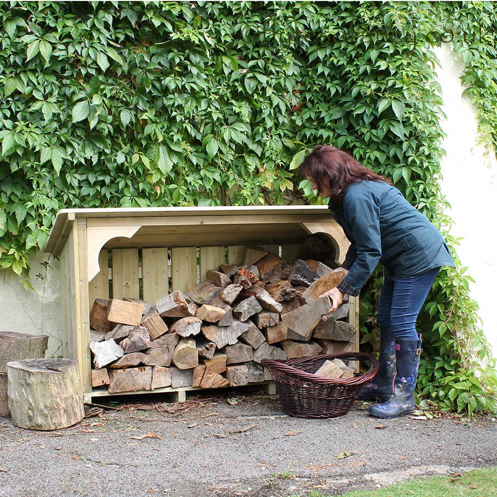 Collecting logs Melbury Log Store, 5ft wide