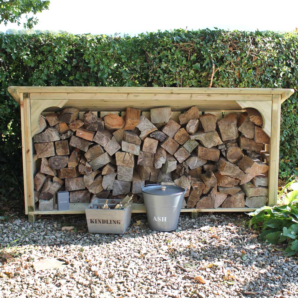Front view Melbury Log Store. 6ft wide