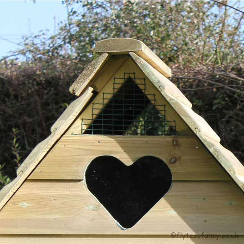 Dorset Stroller Chicken Coop with heart window and ridge ventilation
