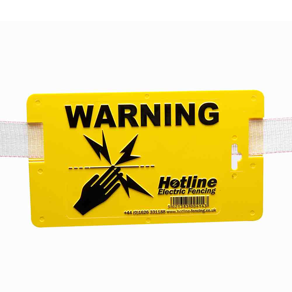 Yellow Warning Sign for Electrified Fencing