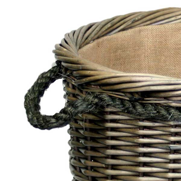 Extra Large Round Deluxe Lined Willow Log Basket